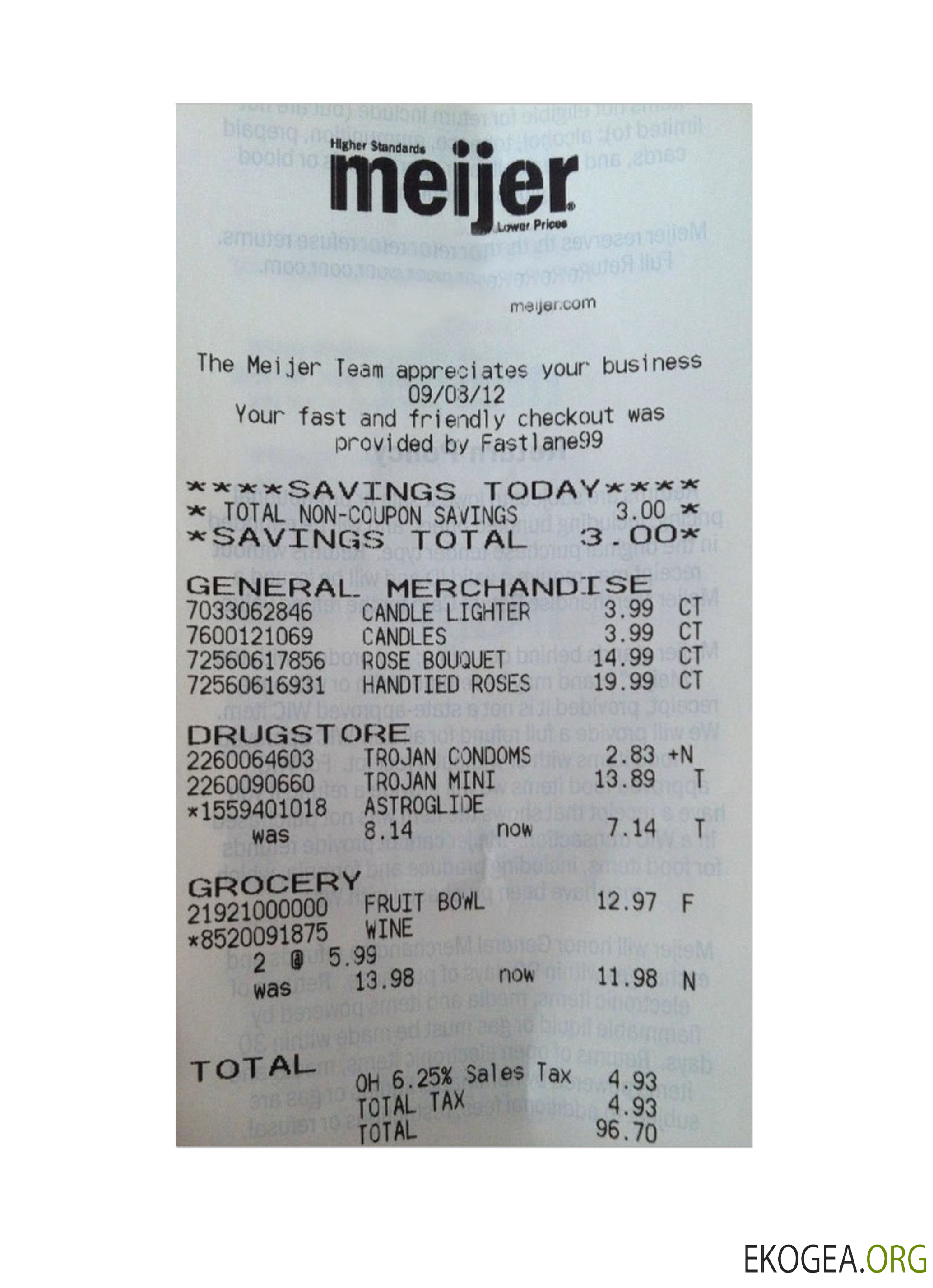 Chèque de paiement MEIJER